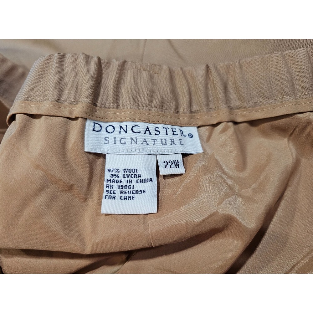 Doncaster Signature Pants Womens 22W Tan Wool Blend Straight Leg NWT W100PT44 - Picture 5 of 8